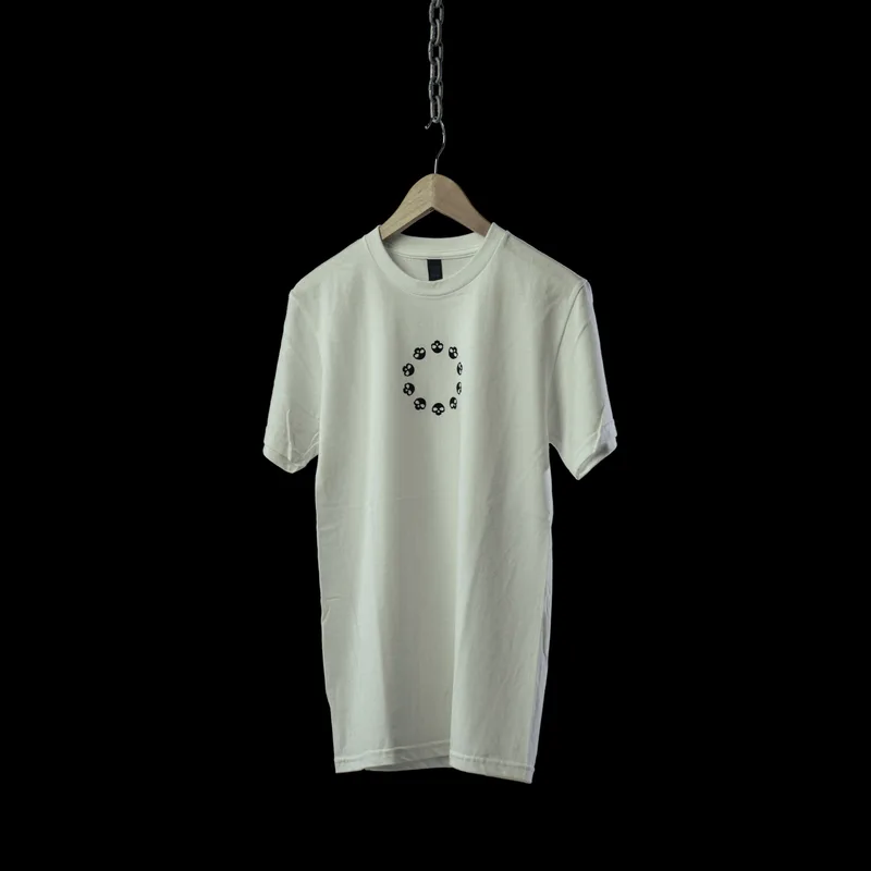 White Circle tee seen from the front