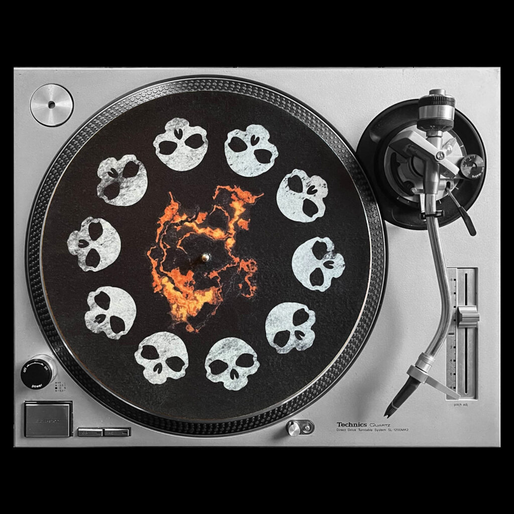 slipmats oldschool waves vu du dessus sur platine