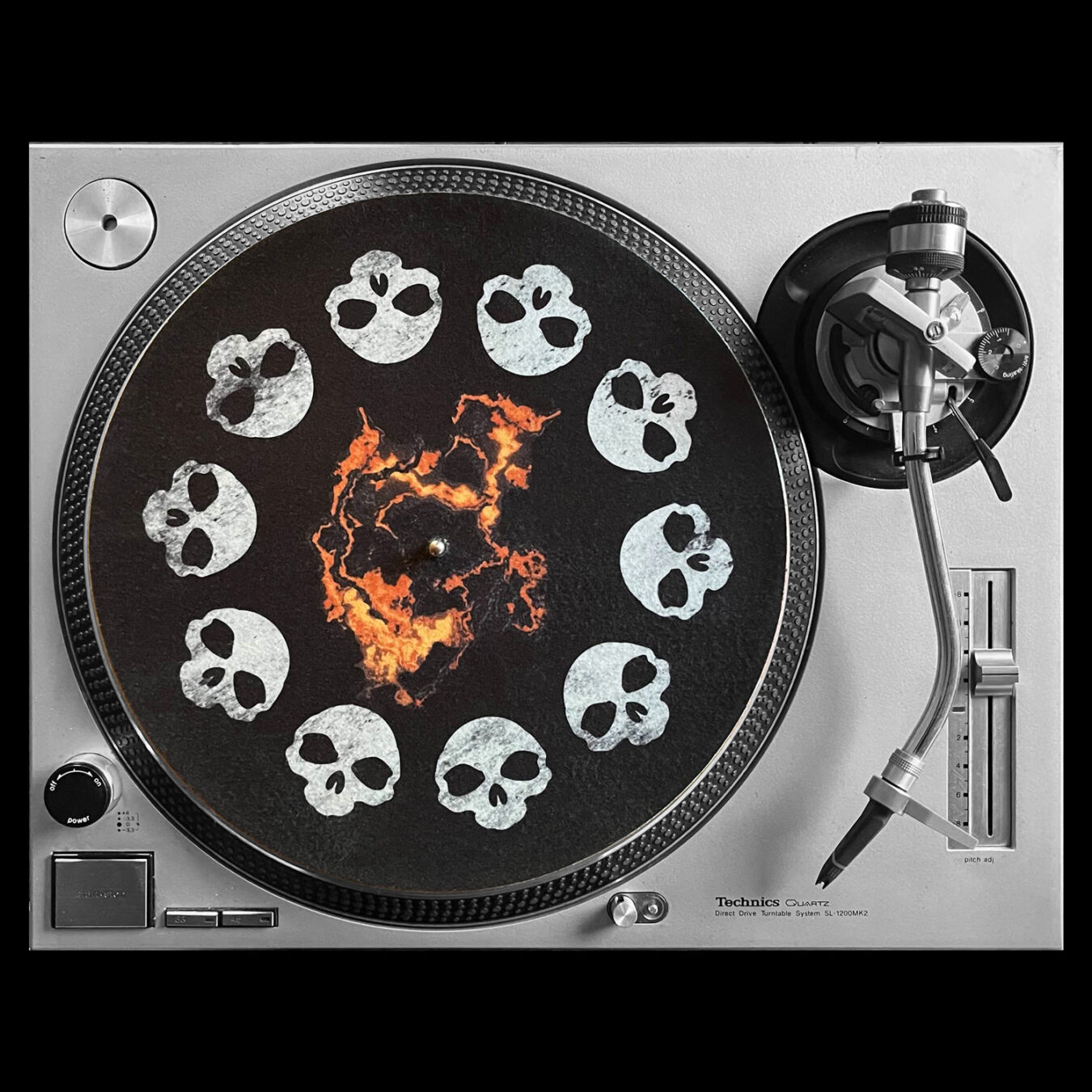 slipmats oldschool waves vu du dessus sur platine
