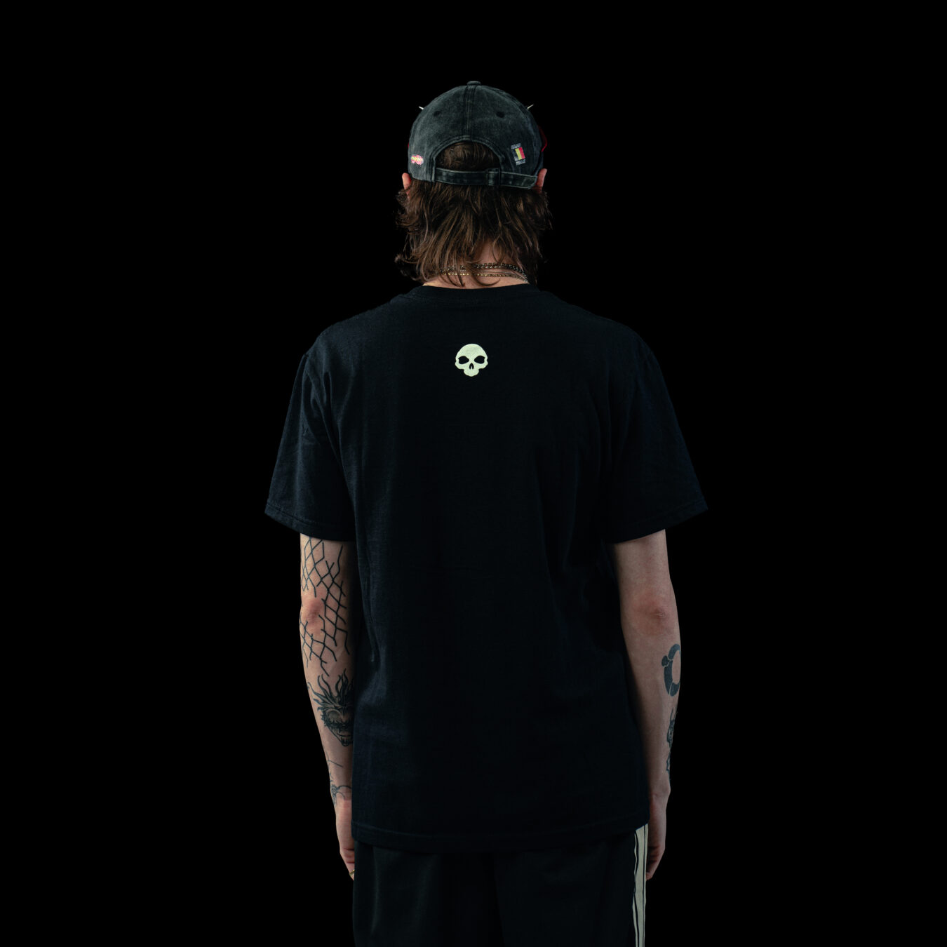 Oldschool Waves Shooting -packshot tee shirt 3 lignes modèle de dos